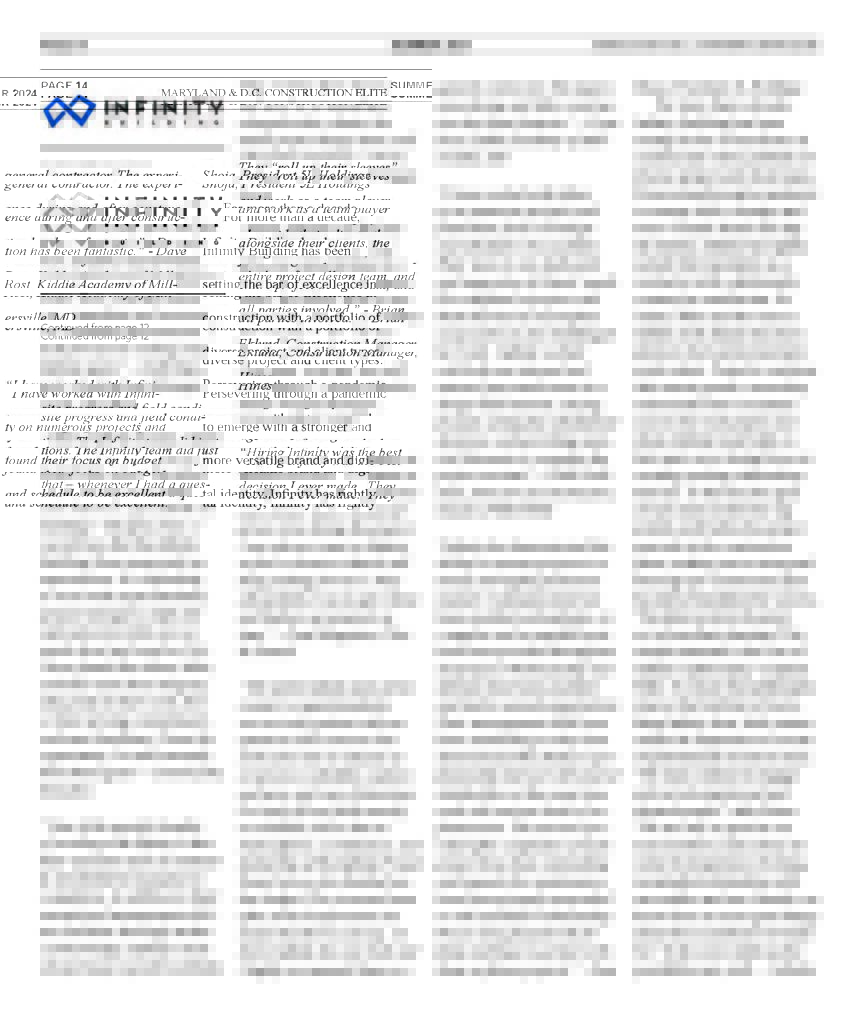 Infinity Makes the Cover of MD & DC Construction Elite - Infinity ...